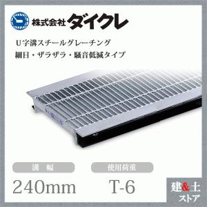 ダイクレ U字溝グレーチング 溝幅240用 細目(ザラ) T-14 スチール製