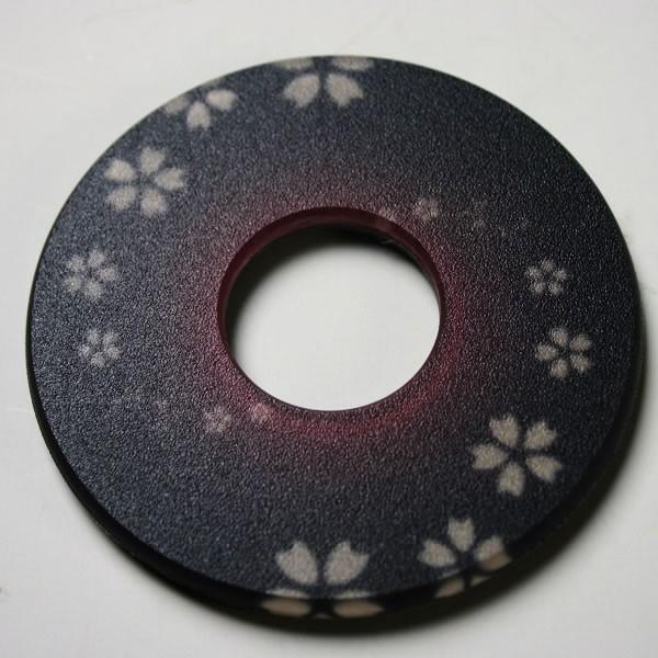 剣道 竹刀 紋様 鍔 ●紋様鍔・渦さくら（エンジ）（ 鍔 つば ツバ 桜 エンジ )