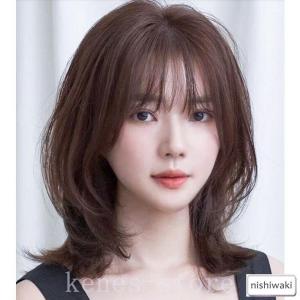 自然な人毛100%フルウィッグレディース人毛ウィ�