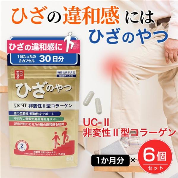ココカラダ ひざのやつ 非変性2型コラーゲン UC-II [機能性表示食品] 180日分 60カプセ...