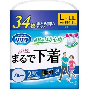 リリーフ　パンツタイプ　まるで下着　２回分　ブルー　Ｌサイズ　34枚｜kenjoy