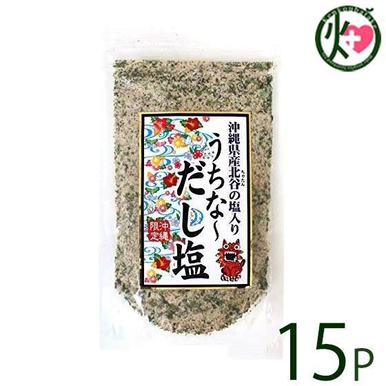 沖縄限定 沖縄県産北谷の塩入り うちな〜だし塩 160g×15P はぎの食品 だし塩 和風 お土産 ...
