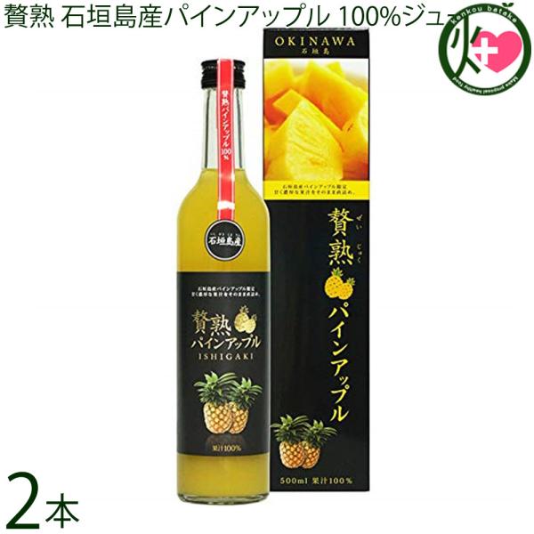 贅熟 石垣島産パインアップル 100%ジュース 500ml×2箱 ケレス沖縄 石垣島産夏絞りパイン1...