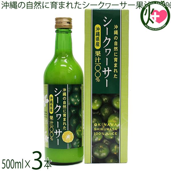 沖縄の自然に育まれたシークヮーサー果汁100% 500ml×3本 沖縄アロエ 沖縄 ノビレチン