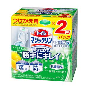 [花王]トイレマジックリン トイレ用洗剤 流すだけで勝手にキレイ シトラスミントの香り 付替用 2個パック(付け替え用 黒ずみ防止 トイレ掃除 消臭芳香剤)｜kenko-ex2