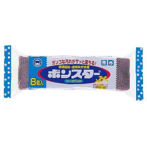 [ボンスター]ソープパッド 石鹸付き金属たわし 8個入(金属たわし キッチン用品 スチールウール 台所 皿洗い 洗い物 食器洗い 台所)｜kenko-ex2