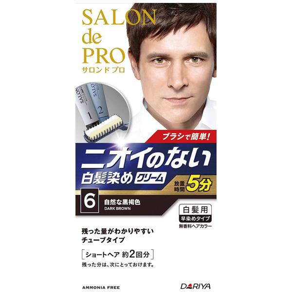 [ダリヤ]サロンドプロ 無香料 ヘアカラー メンズスピーディ 6 自然な黒褐色[医薬部外品](毛染め...