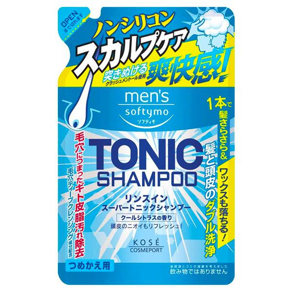 [KOSE]コーセー メンズソフティモ リンスイン スーパートニックシャンプー 詰替 400ml(男...