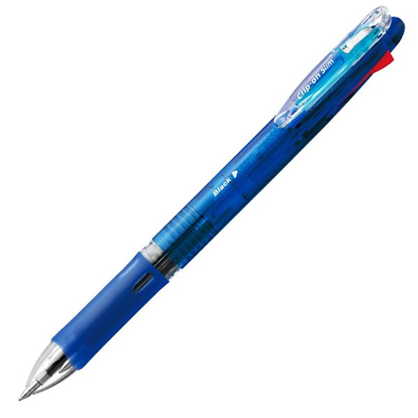 【ゆうパケット配送対象】[ゼブラ]クリップオンスリム 4色ボールペン 0.7mm 青[B4A5-BL...