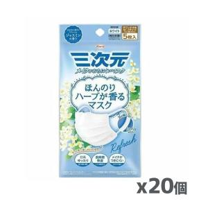 ＊送料無料＊興和 三次元マスク ほんのりハーブが香るマスク ジャスミンの香り ホワイト 少し小さめ MSサイズ 5枚入り x20個｜kenko-ex2