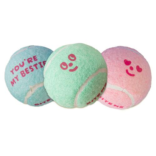 [BITE ME]ミニテニスボールおもちゃ（3個入り）(ペット用品 犬用おもちゃ わんこ)