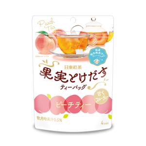 【ゆうパケット配送対象】[三井農林]日東 果実とけだすピーチティー ティーバッグ 4袋入りx1個(ポスト投函 追跡ありメール便)｜kenko-ex