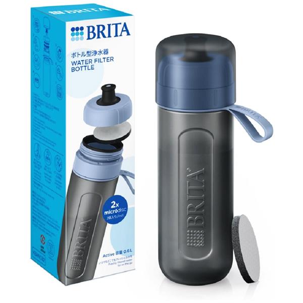 [BRITA]ブリタ ボトル型浄水器 アクティブ ダークブルー 容量600ml(浄水フィルター付き ...