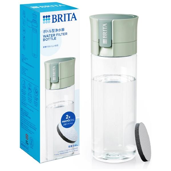 [BRITA]ブリタ ボトル型浄水器 ライトグリーン 容量600ml(浄水フィルター付き 持ち運び ...