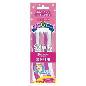 【ゆうパケット配送対象】Schick シック Lディスポ フェイス用(6本入)(女性用 顔そり 剃刀 かみそり 髭剃り ひげそり)(ポスト投函 追跡ありメール便)｜kenko-ex