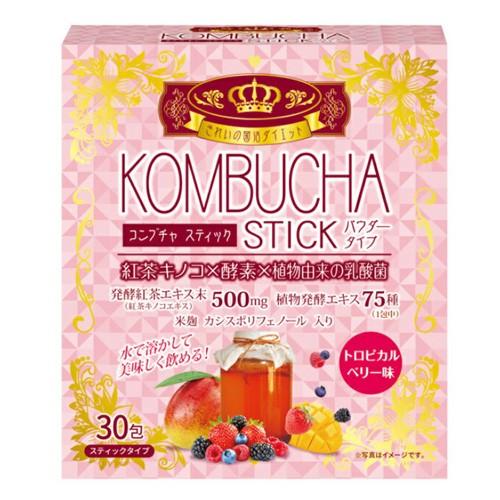 ユーワ KOMBUCHA STICK 30包 トロピカルベリー味 パウダータイプ(コンブチャスティッ...