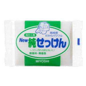 [ミヨシ石鹸]洗たく用 NEW純せっけん 190g(洗濯石鹸 固形石鹸 部分洗い用 除菌剤配合 クリーナー 部分汚れ 洗濯用品)｜kenko-ex