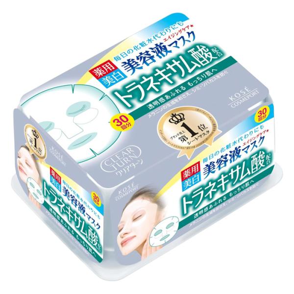 [KOSE]コーセー クリアターン 薬用美白 エッセンスマスク トラネキサム酸 30枚 (大容量 フ...