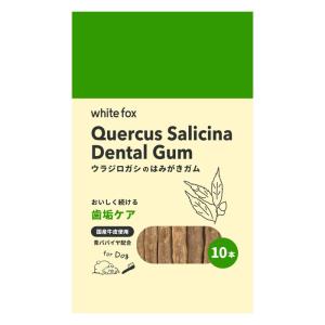 【ゆうパケット配送対象】[ホワイトフォックス]whitefox【愛犬用】ウラジロガシのはみがきガム 10本(デンタルケア 歯磨きガム 犬用 クロロフィル 口臭予防 エ・