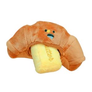 [BITE ME]クロワッサンおもちゃ(犬用 ペット わんこ おもちゃ ぬいぐるみ 音が鳴る ピーピー カシャカシャ パン ストレス解消)