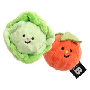 [BITE ME]野菜畑ボールおもちゃ(2個セット) トマト＆キャベツ(犬用 ペット わんこ おもちゃ 知育トイ ノーズワーク 小型犬用 ペット わんこ)