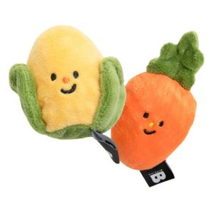 [BITE ME]野菜畑ボールおもちゃ(2個セット) トウモロコシ＆ニンジン(犬用 ペット わんこ おもちゃ 知育トイ ノーズワーク 小型犬用 ペット わんこ)