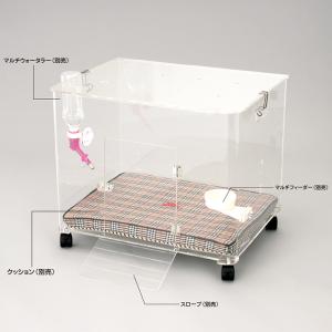 日本製 アクリルハウス クリスタルパレス 上部カバー付き ゲージ(ペット用品 ケージ)