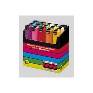 ユニ ポスカ [PC-8K15C] 1セット 太字角芯セット インク色：黒，赤，青，緑，黄，桃，水色...