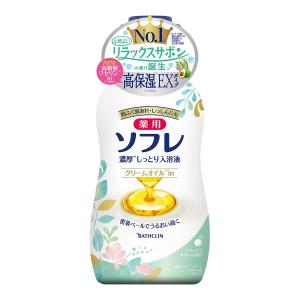 【あわせ買い2999円以上で送料無料】バスクリン 薬用ソフレ 濃厚しっとり入浴液 リラックスサボンの香り 本体 480ml｜kenkoo-life