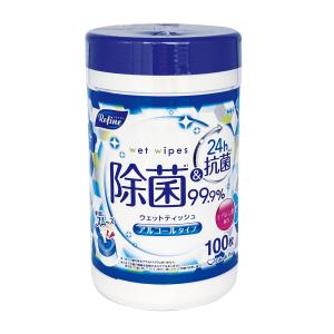 【あわせ買い2999円以上で送料無料】ライフ堂 リファイン アルコール除菌 ボトル 100枚入 ウェットティッシュ｜ケンコーライフ ヤフー店