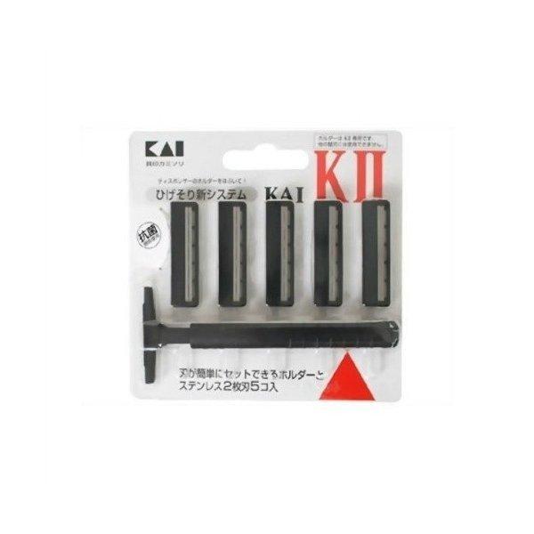 【あわせ買い2999円以上で送料無料】K-2 ひげそり用カミソリ ホルダー 替刃5コ付