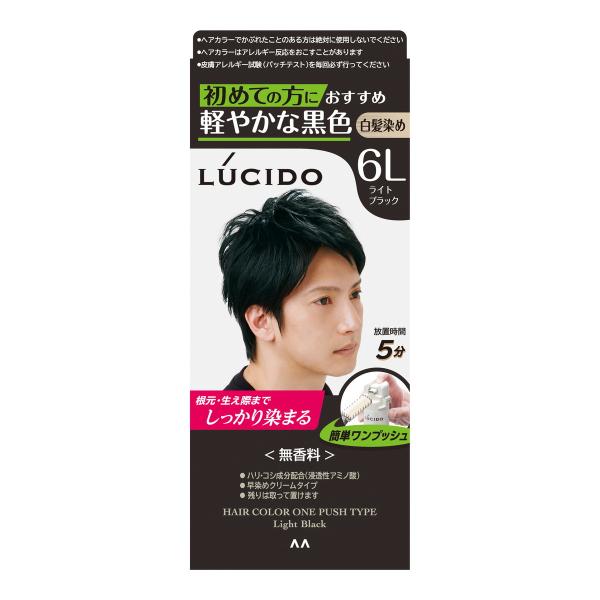 【あわせ買い2999円以上で送料無料】マンダム ルシード ワンプッシュケアカラー 6L ライトブラッ...