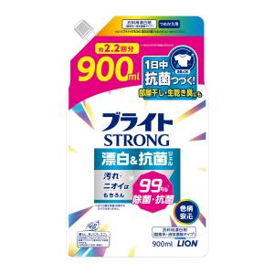 【あわせ買い2999円以上で送料無料】ライオン LION ブライト STRONG 漂白&抗菌ジェル つめかえ用 900ml 酸素系液体漂白剤 洗濯用｜kenkoo-life