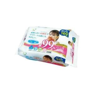 (あわせ買い2999円以上で送料無料)ライフ堂 弱酸性 ふんわり 手口ふき 水99% 80枚入×2パック