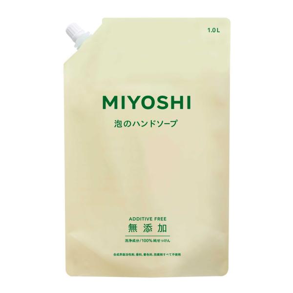 【送料無料・まとめ買い×4個セット】ミヨシ石鹸 無添加せっけん 泡のハンドソープ リフィル 1L つ...