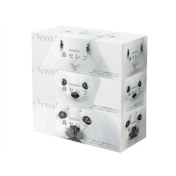 【送料無料・まとめ買い4個セット】ネピア 鼻セレブティシュ 200組×3個パック