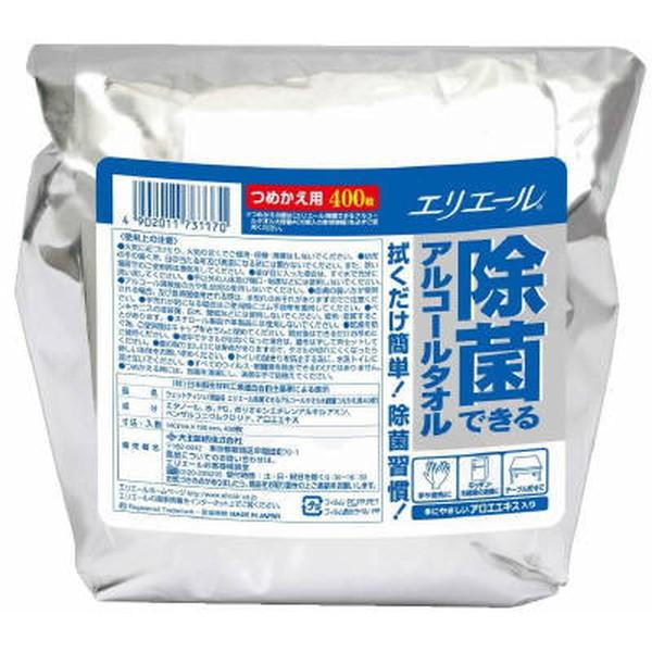 【×4個セット送料無料】大王製紙 エリエール 除菌できるアルコールタオル 大容量 つめかえ用 400...