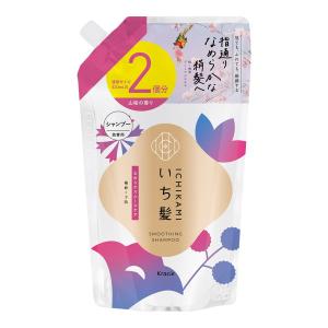 (送料無料・まとめ買い×4個セット)いち髪 なめらかスムースケア シャンプー 詰替用 2回分 640mL