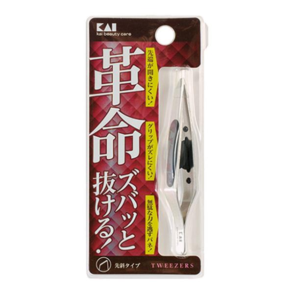 【送料無料・まとめ買い×4個セット】貝印 KQ3096 キャッチャー 毛抜き ツイーザー 先斜