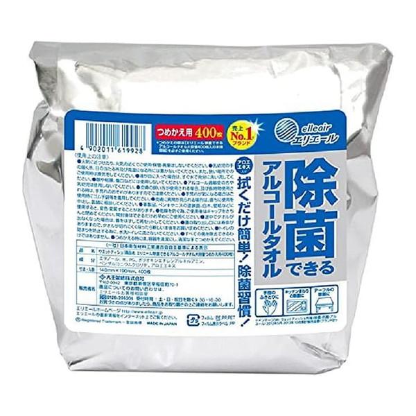 【×4個セット送料無料】大王製紙 エリエール 除菌できるアルコールタオル 大容量 つめかえ用 400...