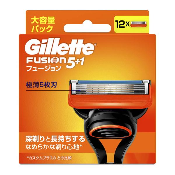 【送料無料・まとめ買い×4個セット】P&amp;G ジレット フュージョン マニュアル 替刃 12B 12個...