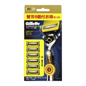 (送料無料・まとめ買い×4個セット)P&G ジレット プロシールド パワー 5B 電動タイプ ホルダー + 替刃 6個入