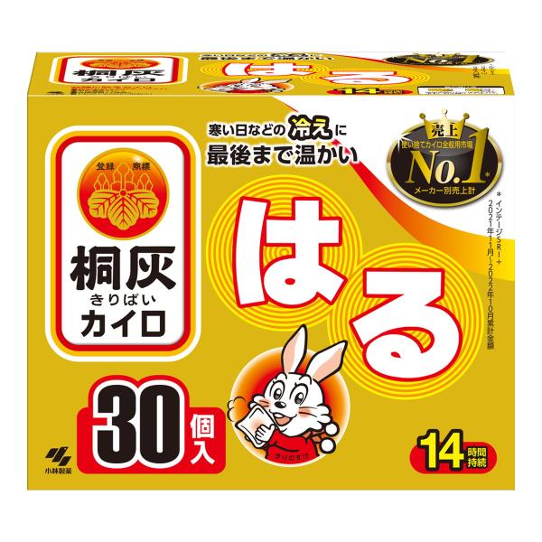 【送料無料・まとめ買い×6個セット】小林製薬 桐灰カイロ はる 30個入