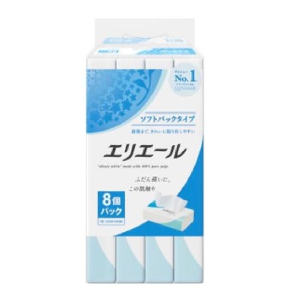 【送料無料・まとめ買い×6個セット】大王製紙 エリエールティシュー ソフトパック 160組×8パック...