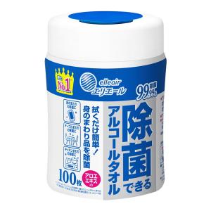 (送料無料・まとめ買い8個セット)大王製紙 エリエール 除菌アルコールタオル 本体 100枚