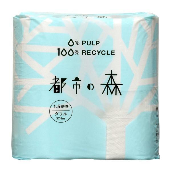 【送料無料・まとめ買い×8個セット】西日本衛材 都市の森 1.5倍巻き 8ロール ダブル トイレット...