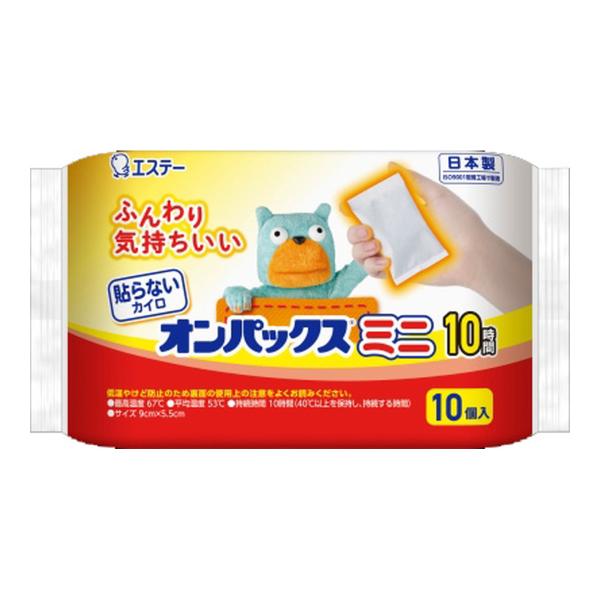 【送料無料・まとめ買い×8個セット】エステー 貼らない カイロ オンパックス ミニ 10個入