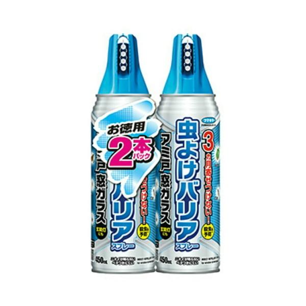 【送料無料・まとめ買い×8個セット】フマキラー 虫よけバリア スプレー 450ml 2本パック