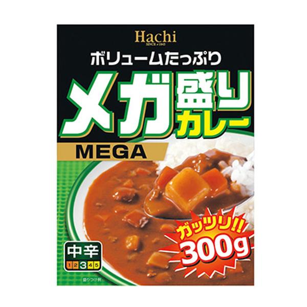 【送料無料・まとめ買い×20個セット】ハチ食品 メガ盛りカレー 中辛 300g