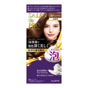 (送料無料・まとめ買い×30個セット)ダリヤ サロンドプロ 泡のヘアカラー エクストラリッチ 白髪用 4P ピュアブラウン